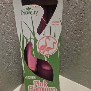 Novelty Plastic Blow Mold Pink Flamingoes Set of 2 In Original Box